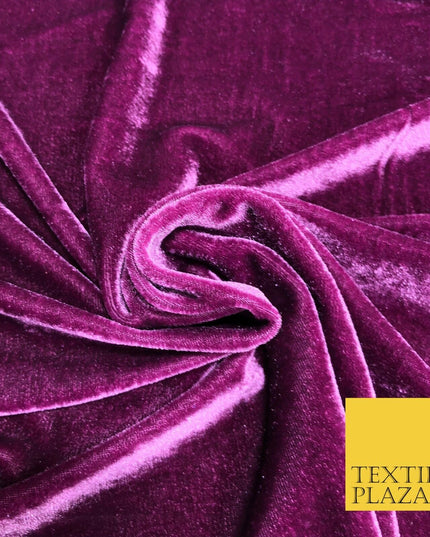 LUXURY Plum High Quality English Plain Velvet Fabric Fashion Dress 58" PD1042