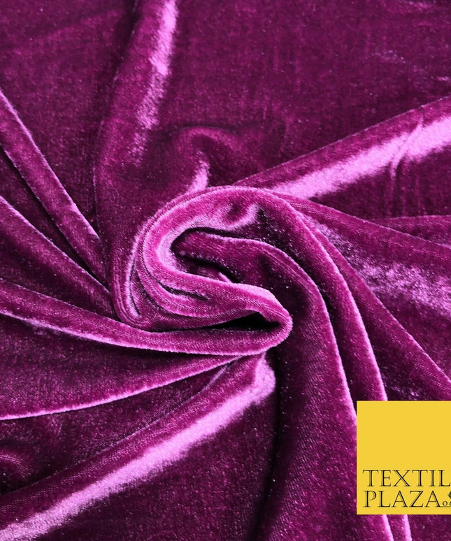 LUXURY Plum High Quality English Plain Velvet Fabric Fashion Dress 58" PD1042