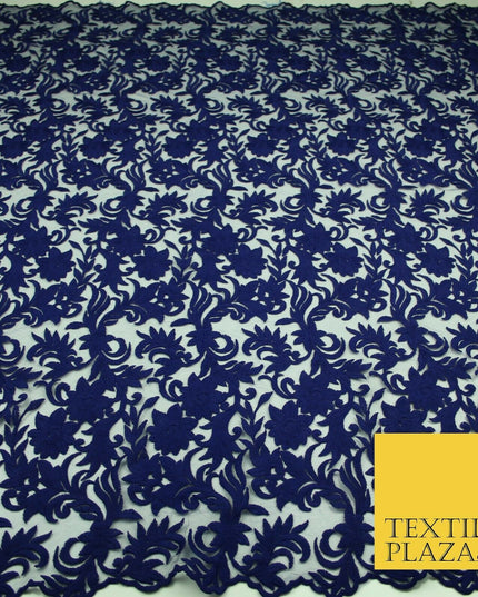 Floral Vine Embroidery Mesh Net 5 YARDS AFRICAN LACE ASO EBI Wedding Sari Fabric