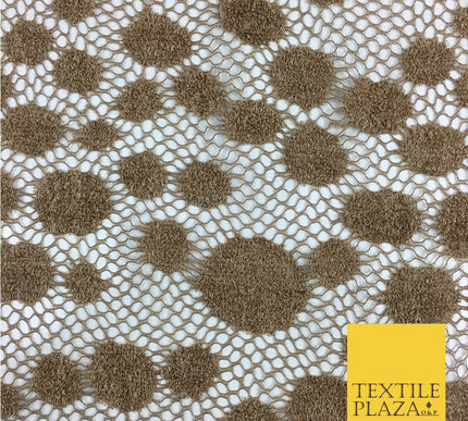 DARK GOLD New Dot Soft Corded Lace Bridal Fabric Dress Fashion Material 2308