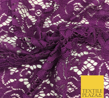 PURPLE VIOLET WINE Soft Corded Lace Bridal Fabric Dress Fashion - 58" - GF844