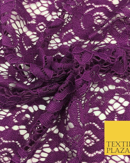PURPLE VIOLET WINE Soft Corded Lace Bridal Fabric Dress Fashion - 58" - GF844