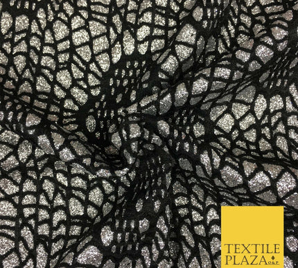 SILVER GREY Cobweb Sparkly Glitter Bonded Polyester Lace Fabric 58" Halloween