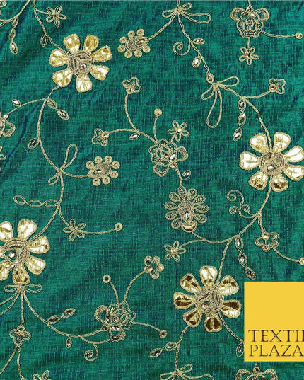 Jade Luxury Two Tone Faux Silk Gold Dori Embroidery Fabric Fancy 4 Colours JA294