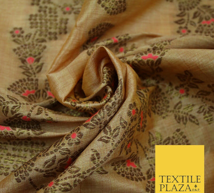 Luxury Floral Benarsi Brocade Woven Fine Dress Indian Faux Raw Silk Fancy Fabric