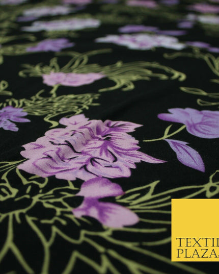 High Quality Floral Abstract Spun Rayon Viscose Dress Print Fabric Craft Summer