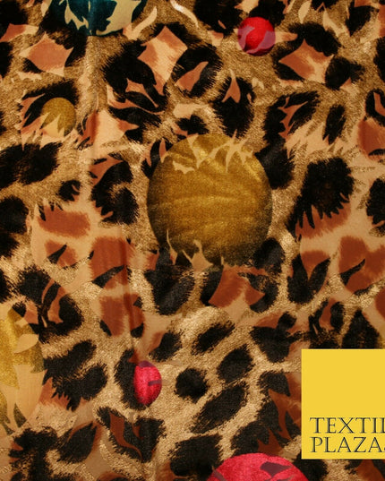 Floral Leopard Animal Circular Chains Belts Velvet Devore Burnout Net Fabric