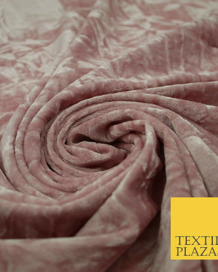 Dusty Pink Luxury Crushed Velvet Fabric Backdrop Cushions Curtains Stretch 2776