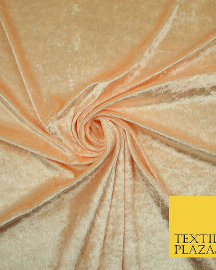 LIGHT PEACH Luxury Crushed Ice Velvet Fabric Backdrop Cushions Curtains 2775