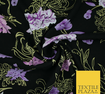 High Quality Floral Abstract Spun Rayon Viscose Dress Print Fabric Craft Summer