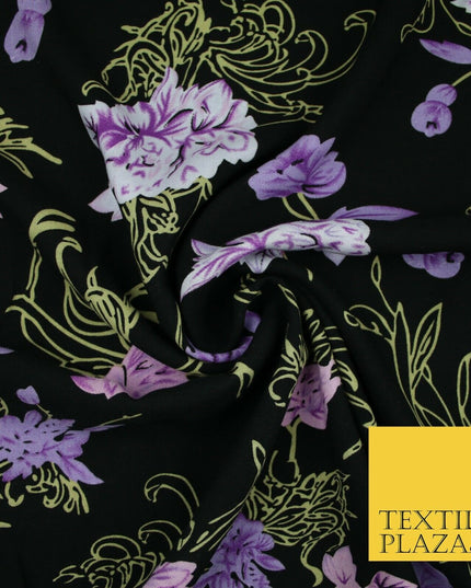 High Quality Floral Abstract Spun Rayon Viscose Dress Print Fabric Craft Summer