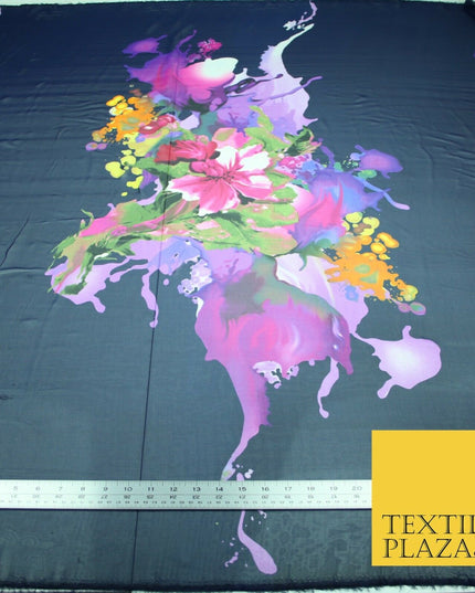 New High Quality Floral Abstract Flowers Printed Chiffon Georgette Dress Fabric