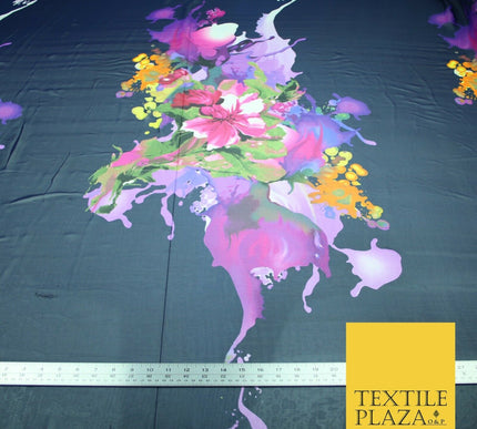 New High Quality Floral Abstract Flowers Printed Chiffon Georgette Dress Fabric