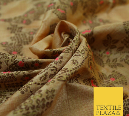 Luxury Floral Benarsi Brocade Woven Fine Dress Indian Faux Raw Silk Fancy Fabric