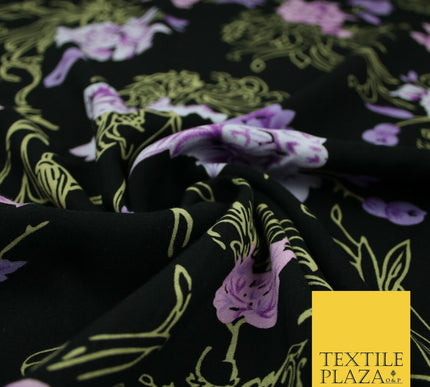 High Quality Floral Abstract Spun Rayon Viscose Dress Print Fabric Craft Summer