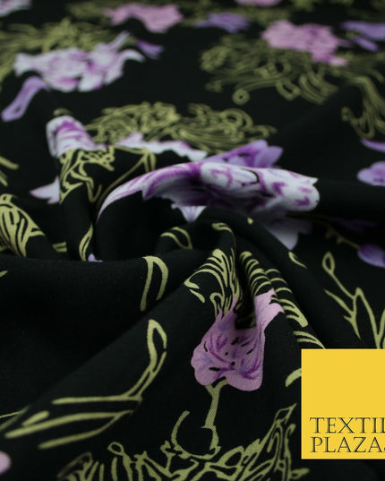 High Quality Floral Abstract Spun Rayon Viscose Dress Print Fabric Craft Summer