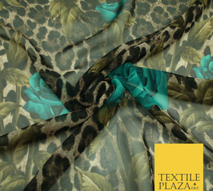 New High Quality Floral Abstract Flowers Tropical Printed Georgette Dress Fabric