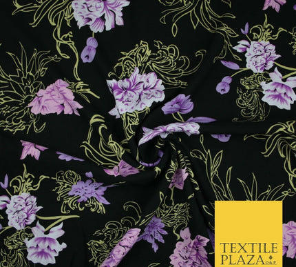 High Quality Floral Abstract Spun Rayon Viscose Dress Print Fabric Craft Summer