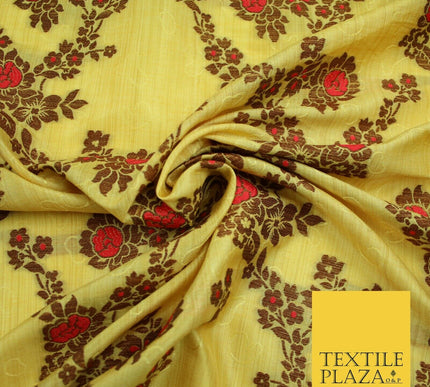 Luxury Floral Benarsi Brocade Woven Fine Dress Indian Faux Raw Silk Fancy Fabric