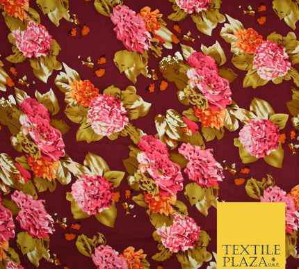 High Quality Floral Abstract Spun Rayon Viscose Dress Print Fabric Craft Summer