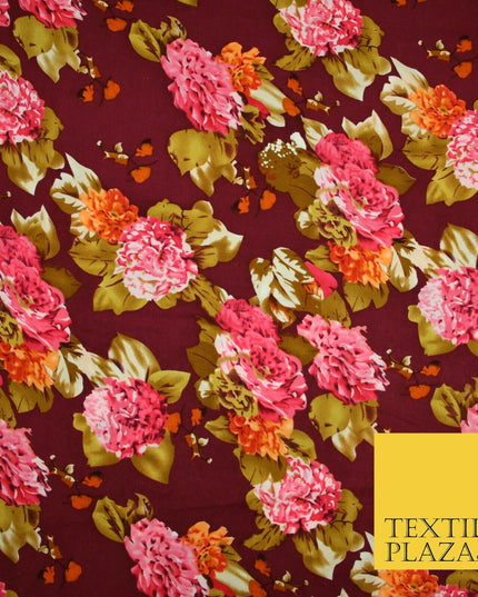 High Quality Floral Abstract Spun Rayon Viscose Dress Print Fabric Craft Summer