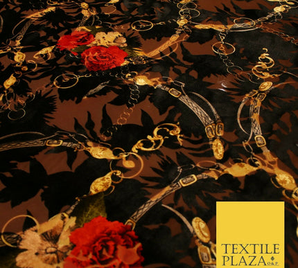 Floral Leopard Animal Circular Chains Belts Velvet Devore Burnout Net Fabric