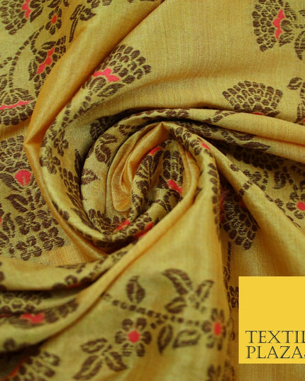 Luxury Floral Benarsi Brocade Woven Fine Dress Indian Faux Raw Silk Fancy Fabric