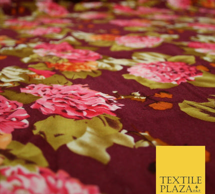 High Quality Floral Abstract Spun Rayon Viscose Dress Print Fabric Craft Summer