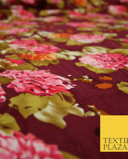 High Quality Floral Abstract Spun Rayon Viscose Dress Print Fabric Craft Summer