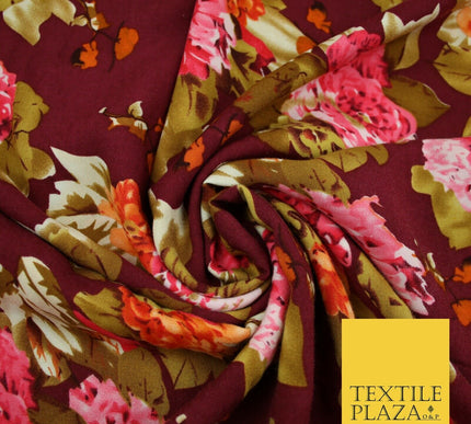 High Quality Floral Abstract Spun Rayon Viscose Dress Print Fabric Craft Summer