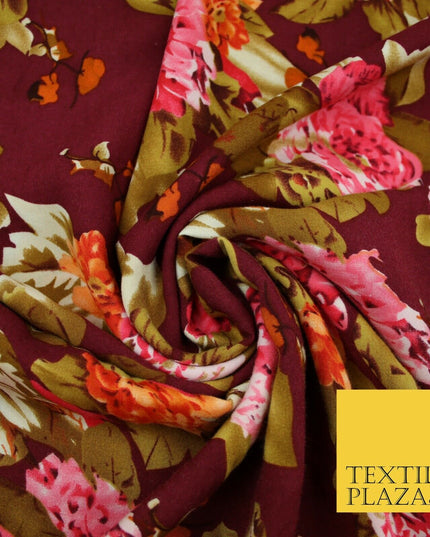 High Quality Floral Abstract Spun Rayon Viscose Dress Print Fabric Craft Summer