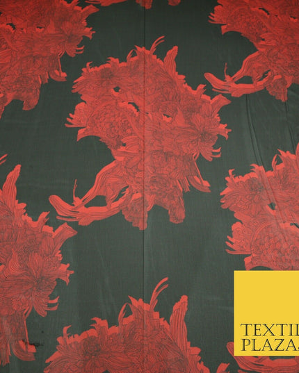 New High Quality Floral Abstract Flowers Printed Chiffon Georgette Dress Fabric