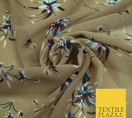 New High Quality Floral Abstract Flowers Tropical Printed Georgette Dress Fabric