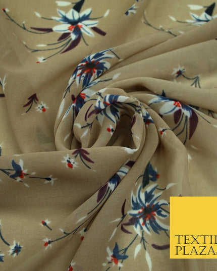 New High Quality Floral Abstract Flowers Tropical Printed Georgette Dress Fabric