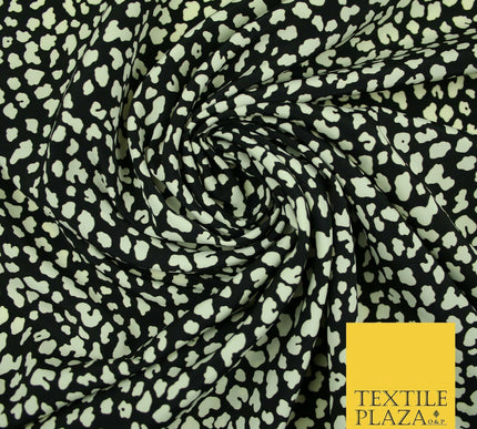Spotted Animal Leopard Abstract Flower Printed Crepe Polyester Dress Fabric 58"