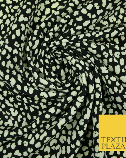 Spotted Animal Leopard Abstract Flower Printed Crepe Polyester Dress Fabric 58"