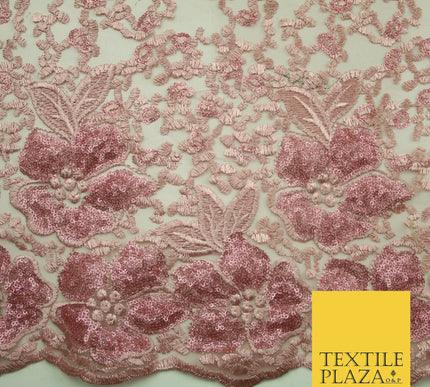 Sequin Embroidery Border Net Lace Fashion Bridal Bridesmaid Wedding Dress Fabric