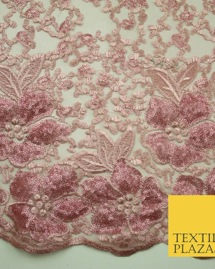 Sequin Embroidery Border Net Lace Fashion Bridal Bridesmaid Wedding Dress Fabric