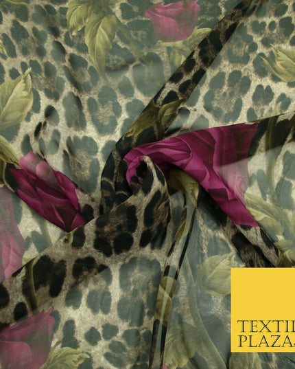 New High Quality Floral Abstract Flowers Tropical Printed Georgette Dress Fabric