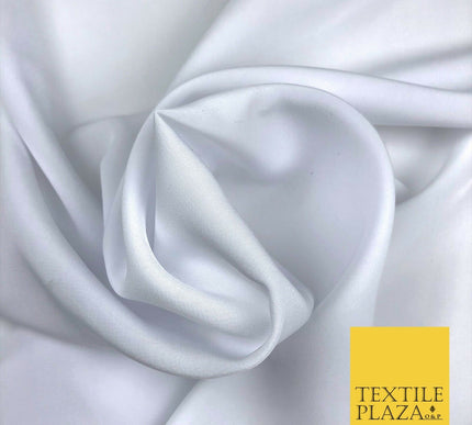 White Premium Plain COTTON Sateen Fabric 58" - Suits Shirts Trousers RF577