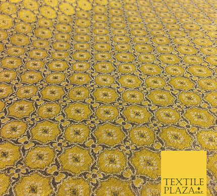 Luxury Lime Green Geometric Ornamental Pattern BROCADE FABRIC - Per Metre - 45"