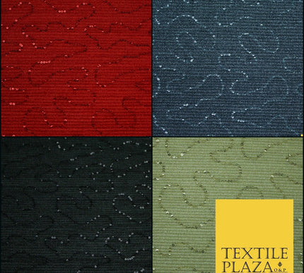 Sequin Embroidered Pleated Crinkle Crushed Stretch Dress Sexy Dance Decor Fabric