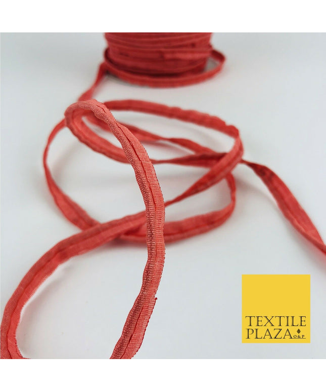 10mm Salmon Pink Piping Gotta Flange Edging Border Trim Indian Ribbon (X37)
