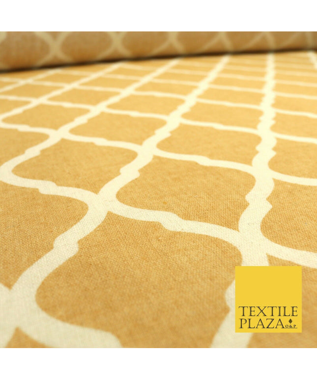 Canary Yellow Lattice POLYCOTTON CANVAS Dress Fabric Craft Bags 60" Wide 1644