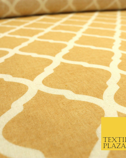 Canary Yellow Lattice POLYCOTTON CANVAS Dress Fabric Craft Bags 60" Wide 1644