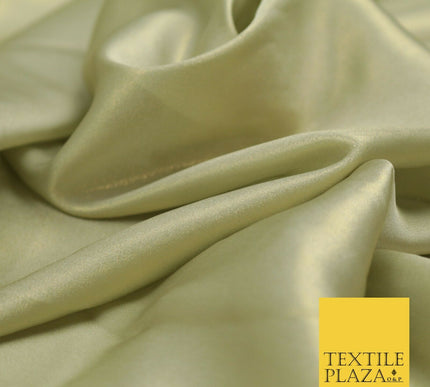 OYSTER GOLD Fine Silky Metallic Shimmer Satin Georgette Dress Fabric Drape 1437