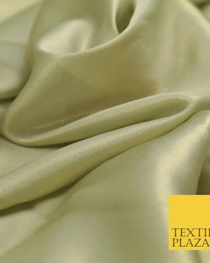 OYSTER GOLD Fine Silky Metallic Shimmer Satin Georgette Dress Fabric Drape 1437
