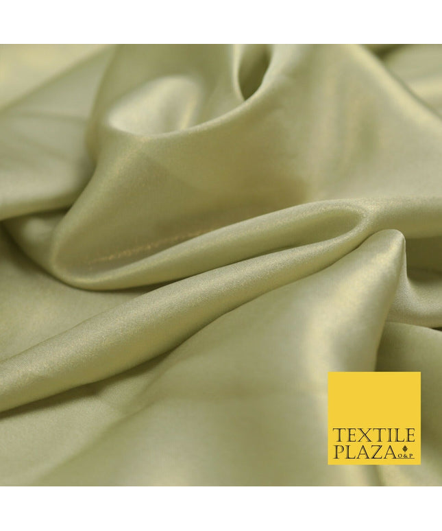 OYSTER GOLD Fine Silky Metallic Shimmer Satin Georgette Dress Fabric Drape 1437