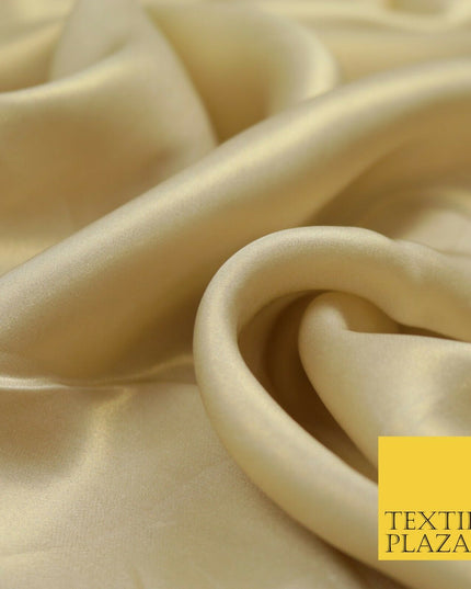 CHAMPAGNE GOLD Fine Silky Metallic Shimmer Satin Georgette DressFabric Drape1435
