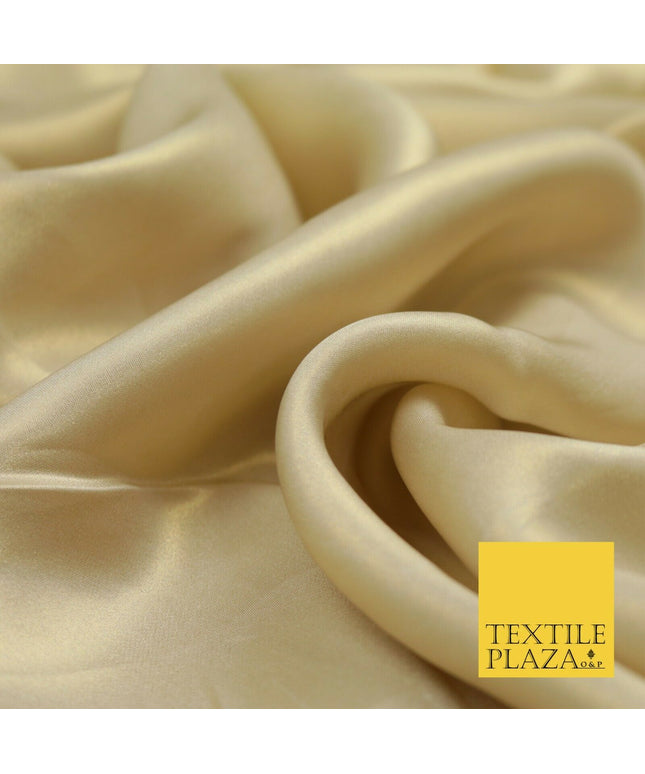CHAMPAGNE GOLD Fine Silky Metallic Shimmer Satin Georgette DressFabric Drape1435